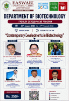 Faculty Development Programe on Contemporary Developments in Biotechnology 2026 Faculty Development Program Poster